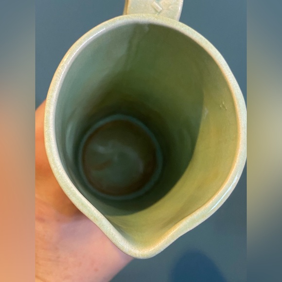 Studio Art Pottery Pitcher / Vase Impressed Floral motif/ applied handle signed - Picture 6 of 10